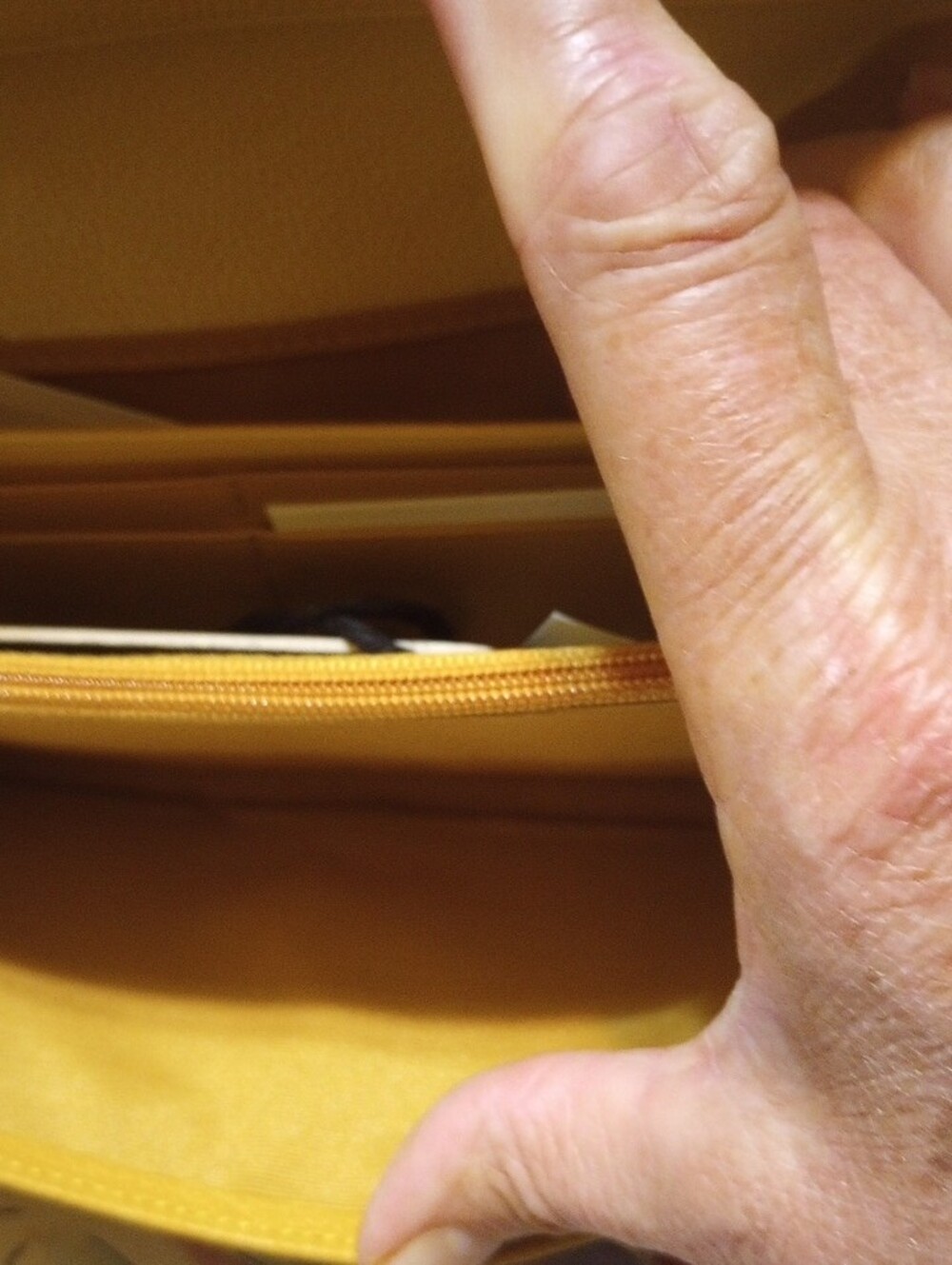 Lipault Paris Mustard Leather Flap Wallet - Picture 9 of 10